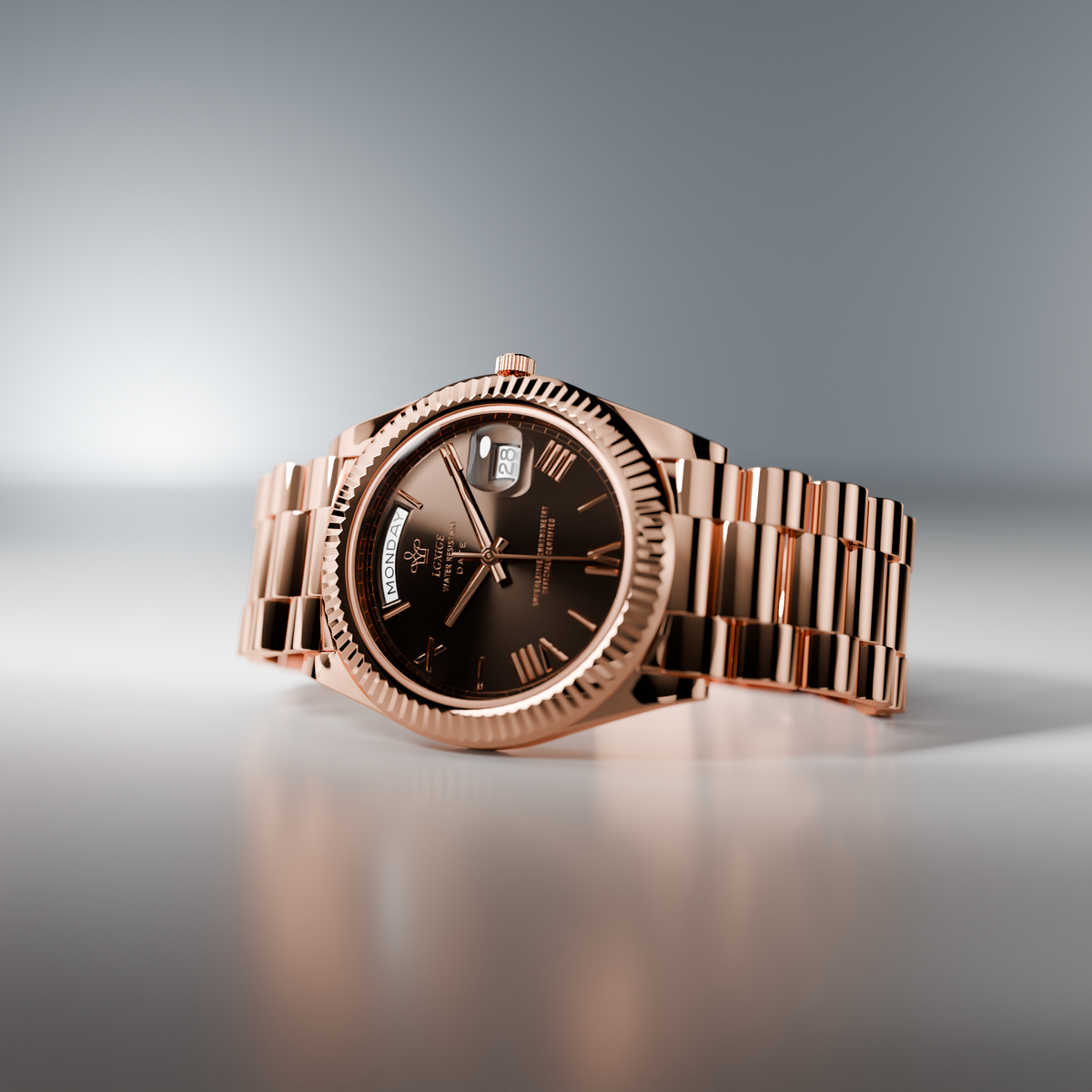VᐱLENZO DAY DATE ROSE